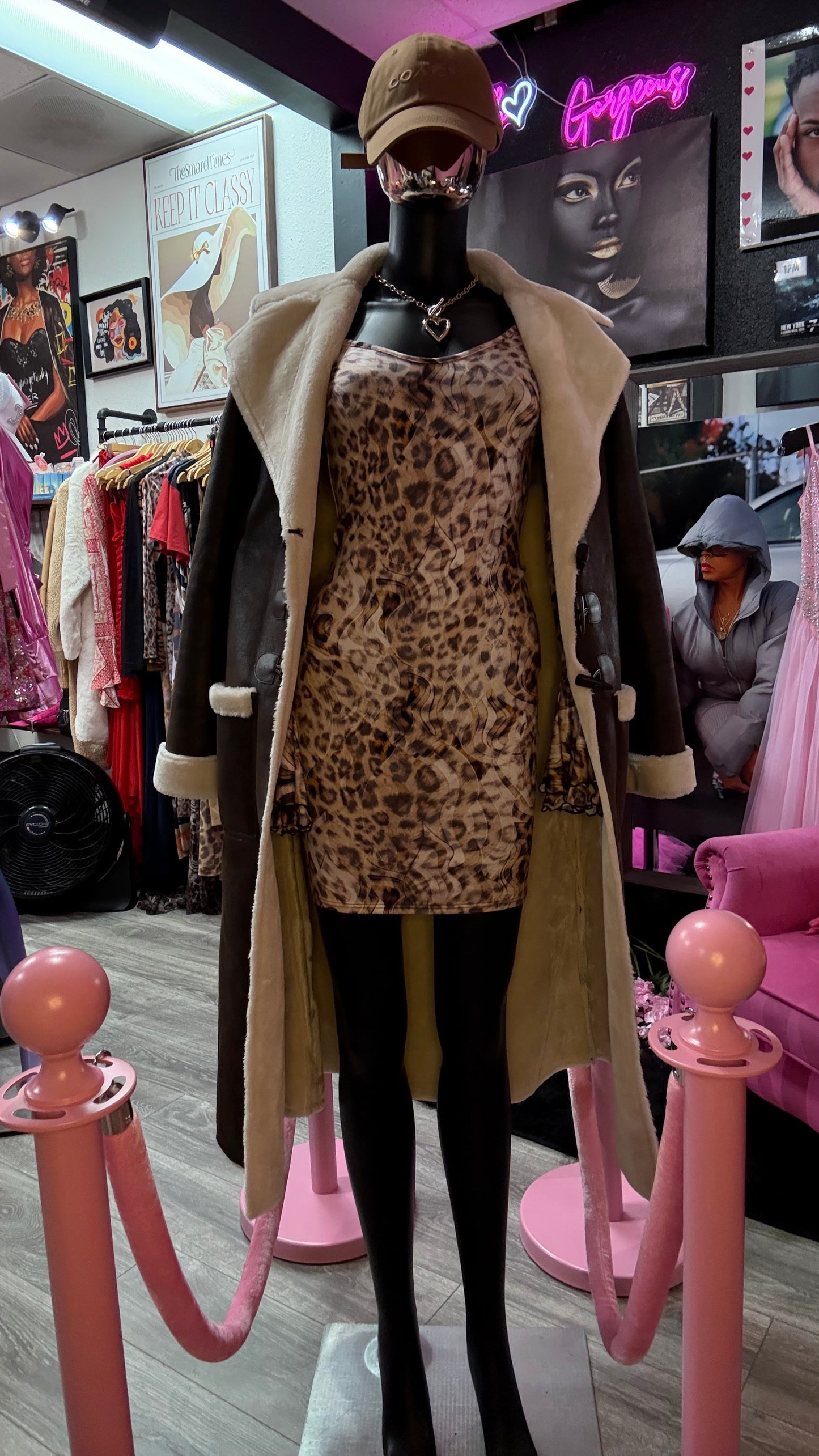 Sheer Leopard Print Midi Dress