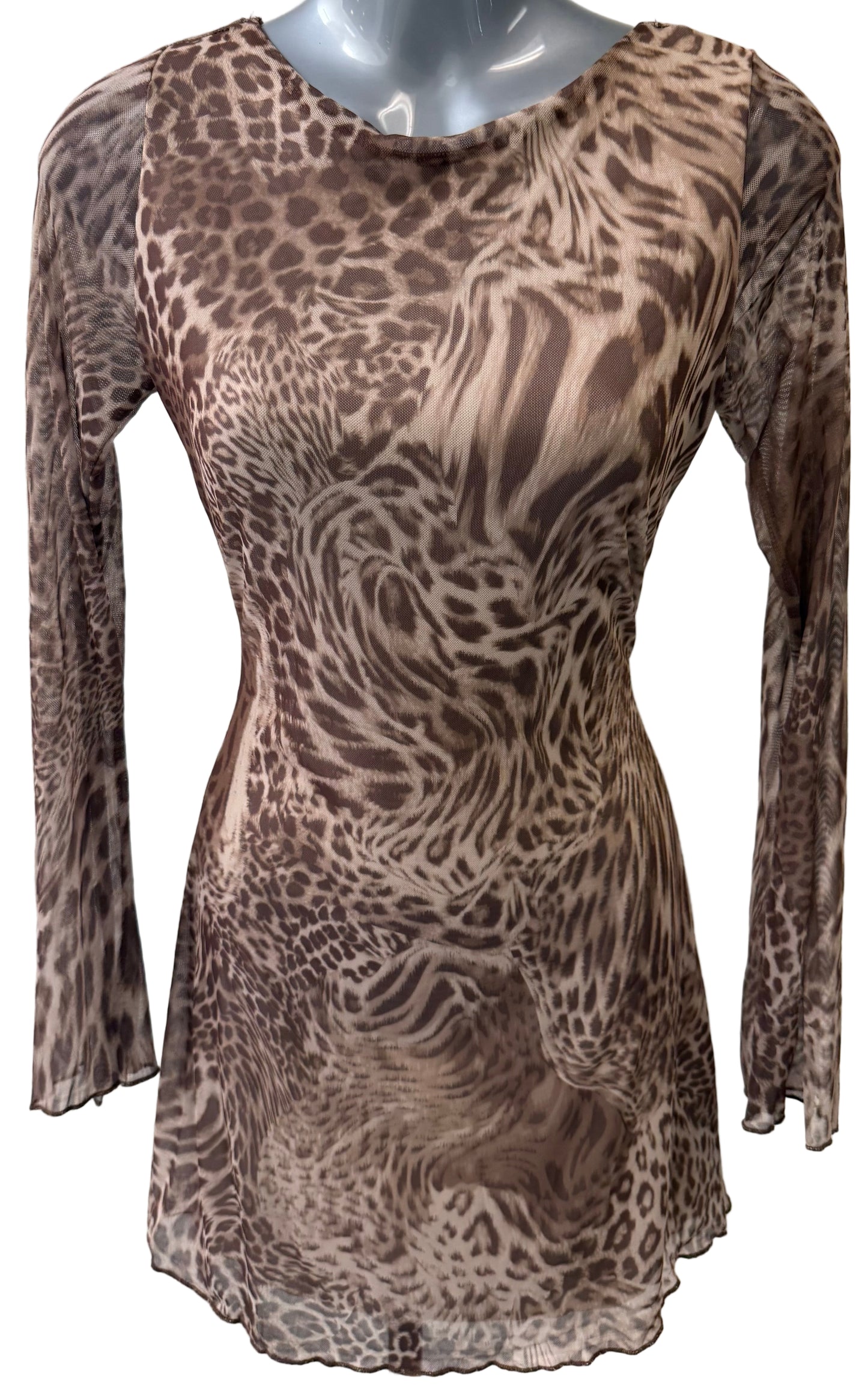 Sheer Leopard Print Midi Dress