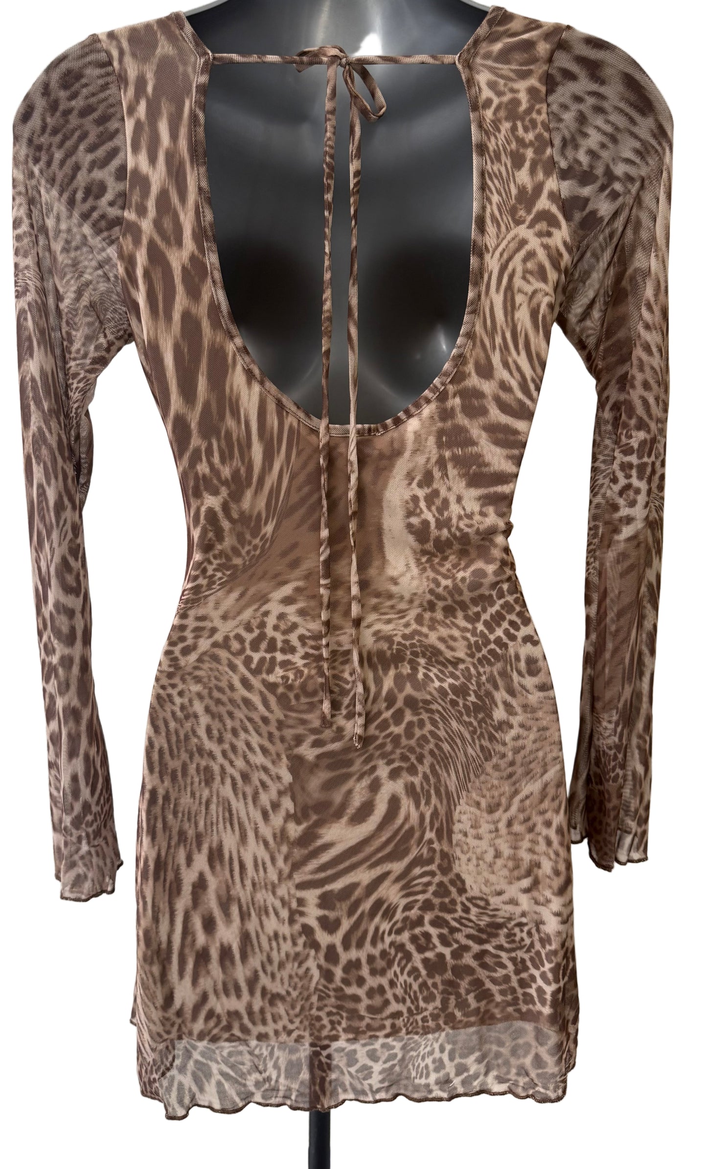 Sheer Leopard Print Midi Dress